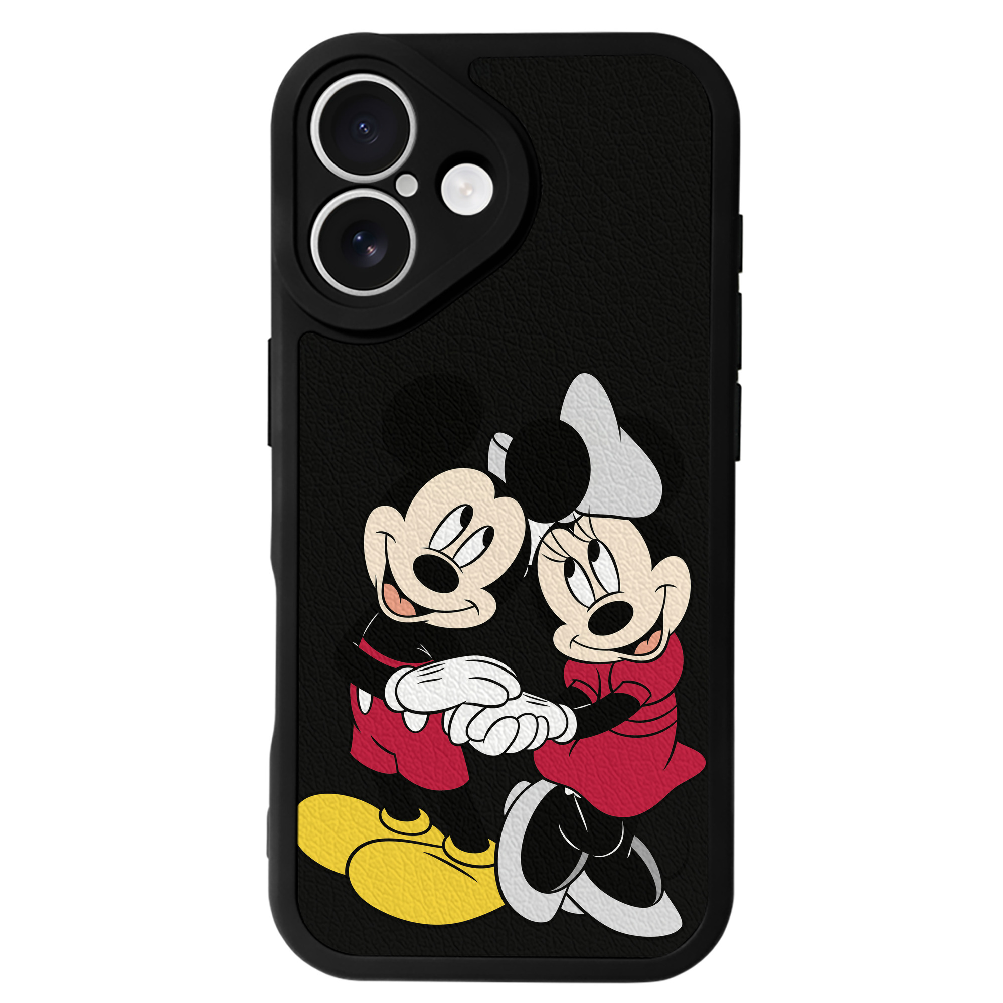 （画像用） ミッキーマウス Mickey Mouse 【iPhone 16シリーズ対応】シリコンスマホケース（レザー調） 材質：シリコン